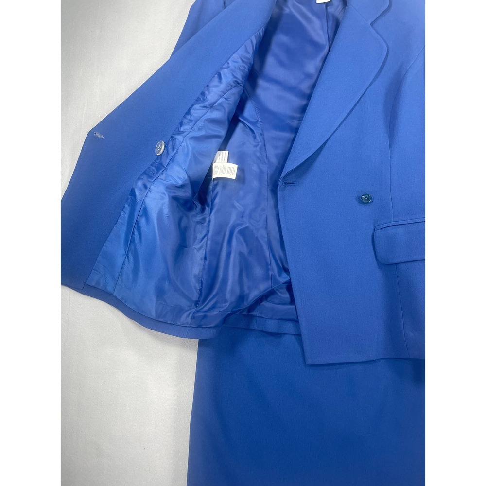Christian Dior Vintage Royal Blue Skirt Suit Set Blazer Pencil Skirt Size 4 - Picture 3 of 14